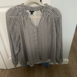 Ann Taylor Black and White Blouse size M